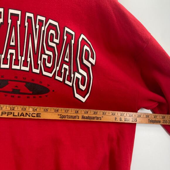 Vintage Arkansas Razorbacks Fleece Lined Sweatshirt XL Unisex 80s 90s - Picture 8 of 8